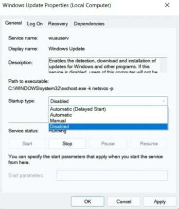 Disable-Windows-11-automatic-updates-via-Windows-Services-2